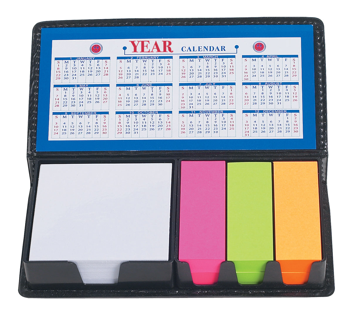 Leather Look Case Of Sticky Notes With Calendar