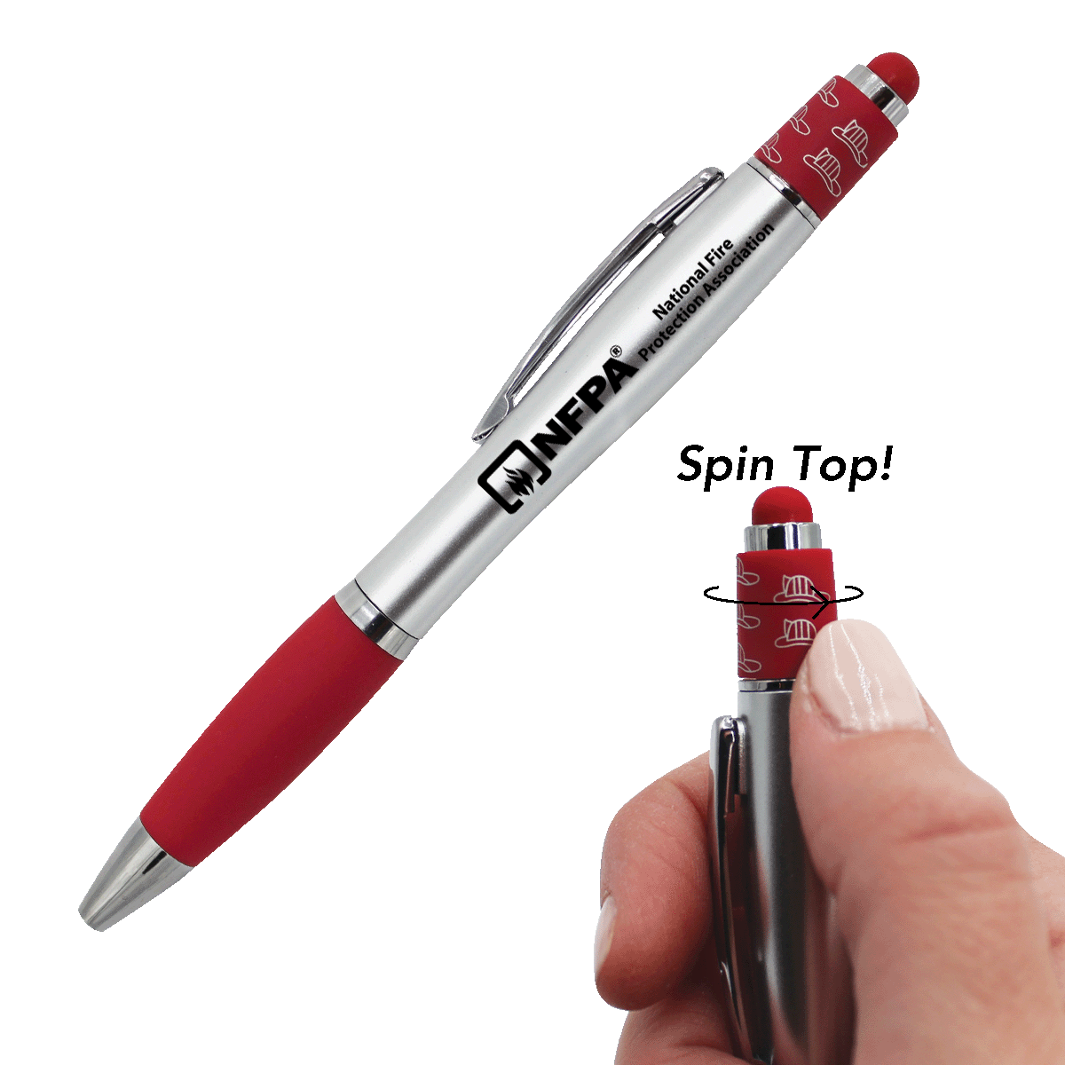 Fire Spin Top Pen with Stylus