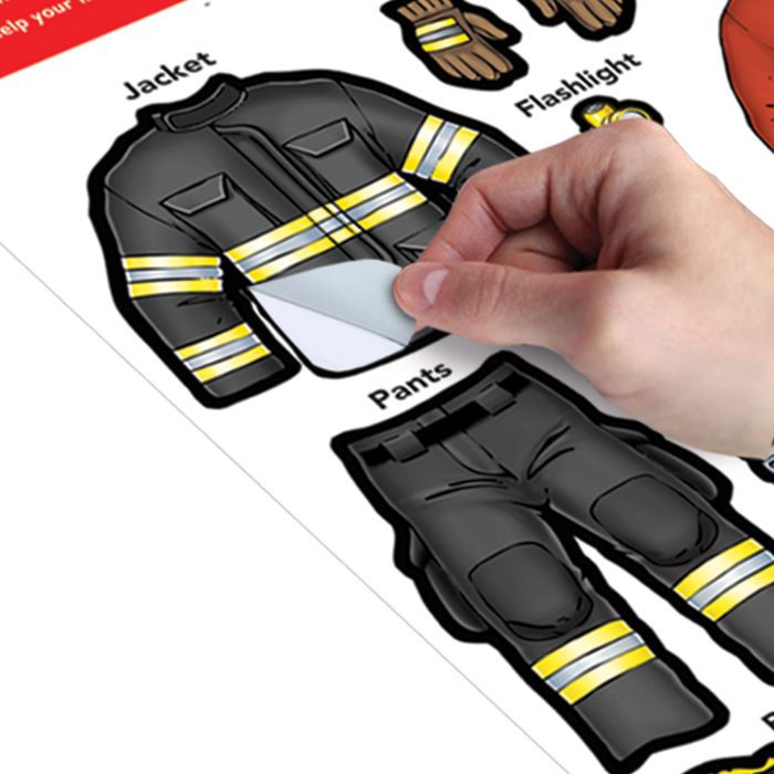 Fireman Dress-Up Peel 'N Place Activity Sheets