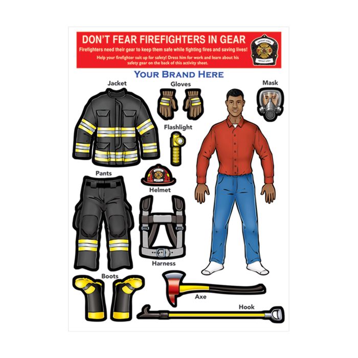 Fireman Dress-Up Peel 'N Place Activity Sheets
