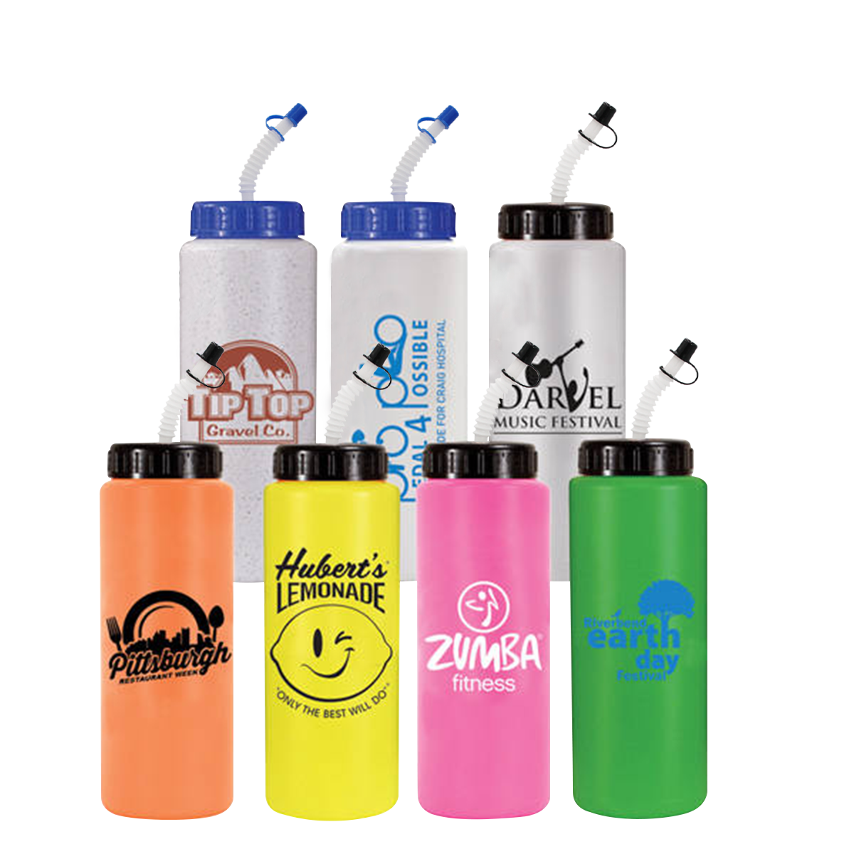 32 oz. Sports Bottle with Flexible Straw