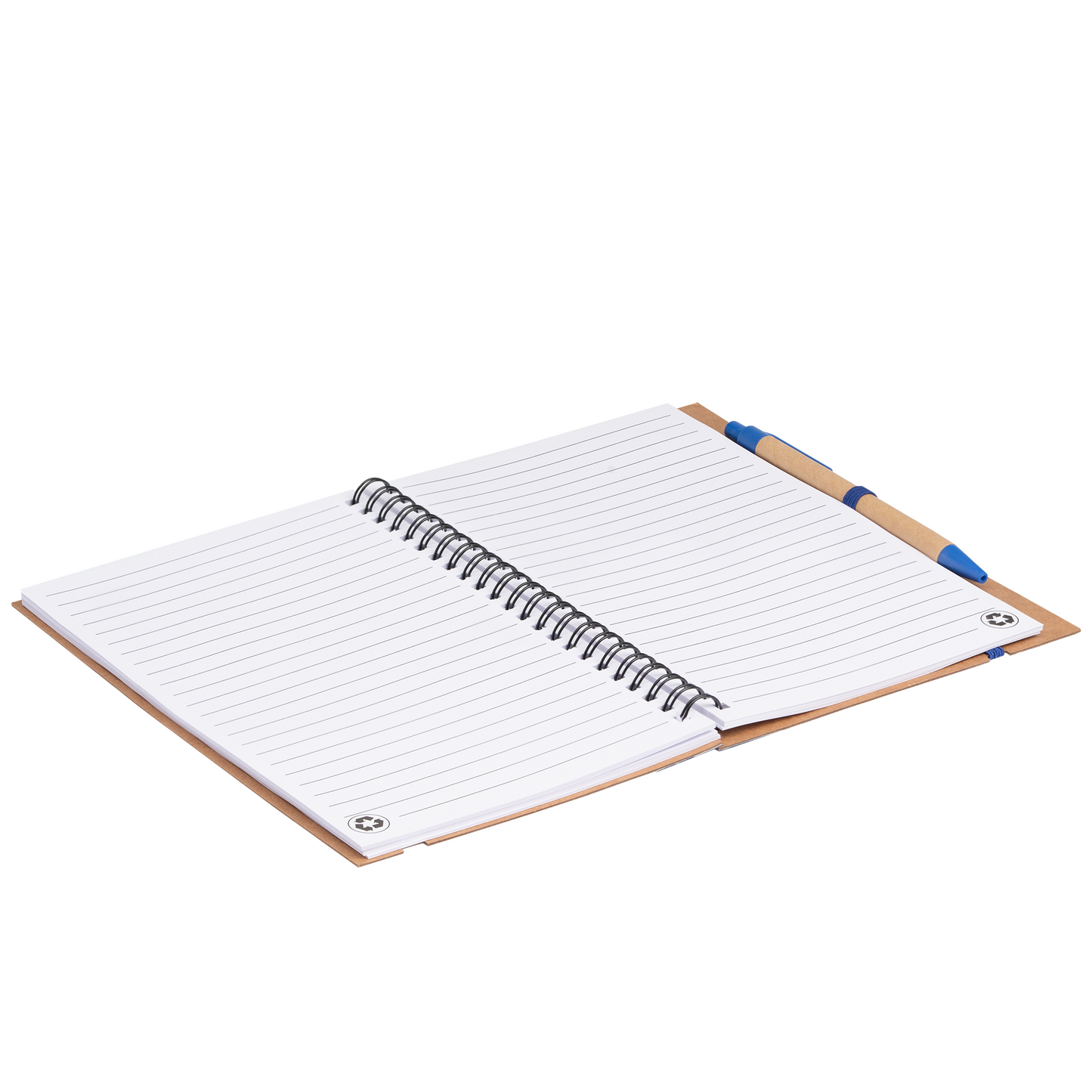 Kraft Hard Cover Spiral Notebook with Pen