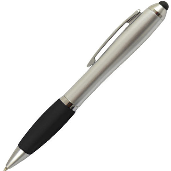 PDA Silver Stylus Twist Pen w/Rubber Grip