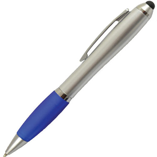 PDA Silver Stylus Twist Pen w/Rubber Grip