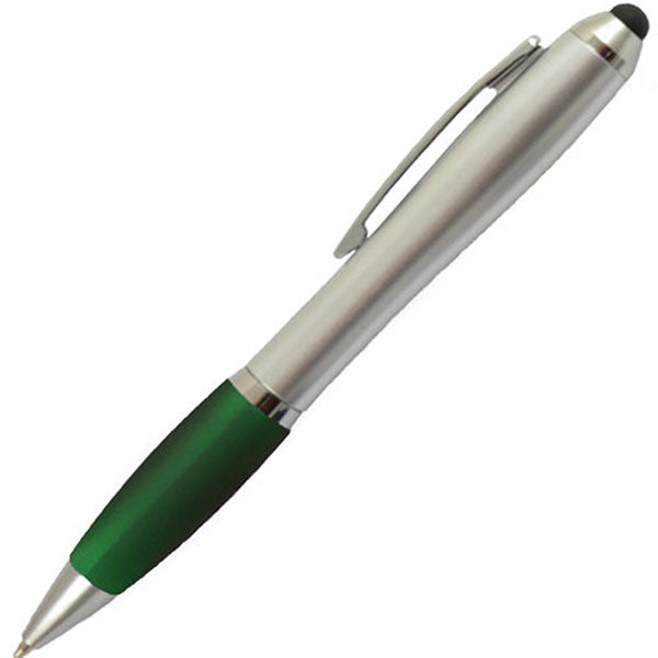 PDA Silver Stylus Twist Pen w/Rubber Grip