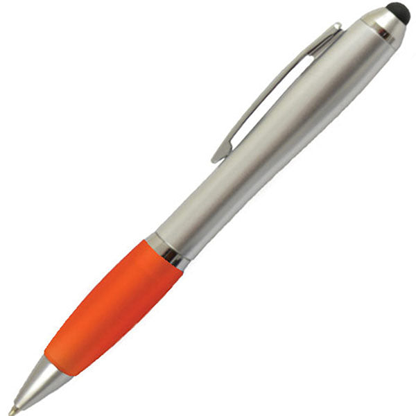 PDA Silver Stylus Twist Pen w/Rubber Grip