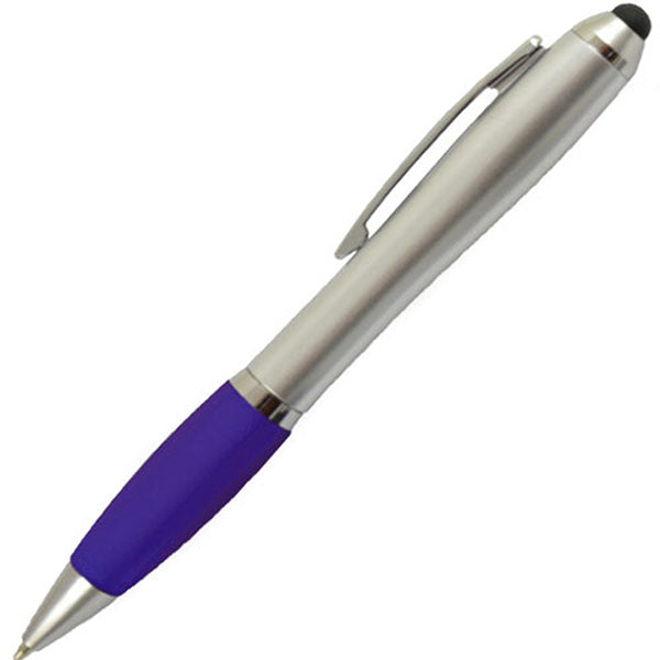PDA Silver Stylus Twist Pen w/Rubber Grip