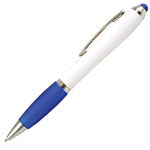 PDA White Stylus Twist Pen w/Rubber Grip
