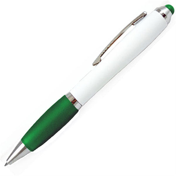 PDA White Stylus Twist Pen w/Rubber Grip