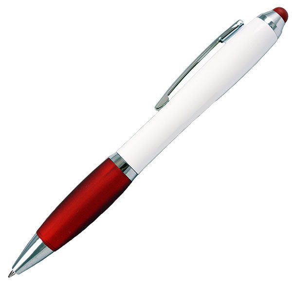 PDA White Stylus Twist Pen w/Rubber Grip