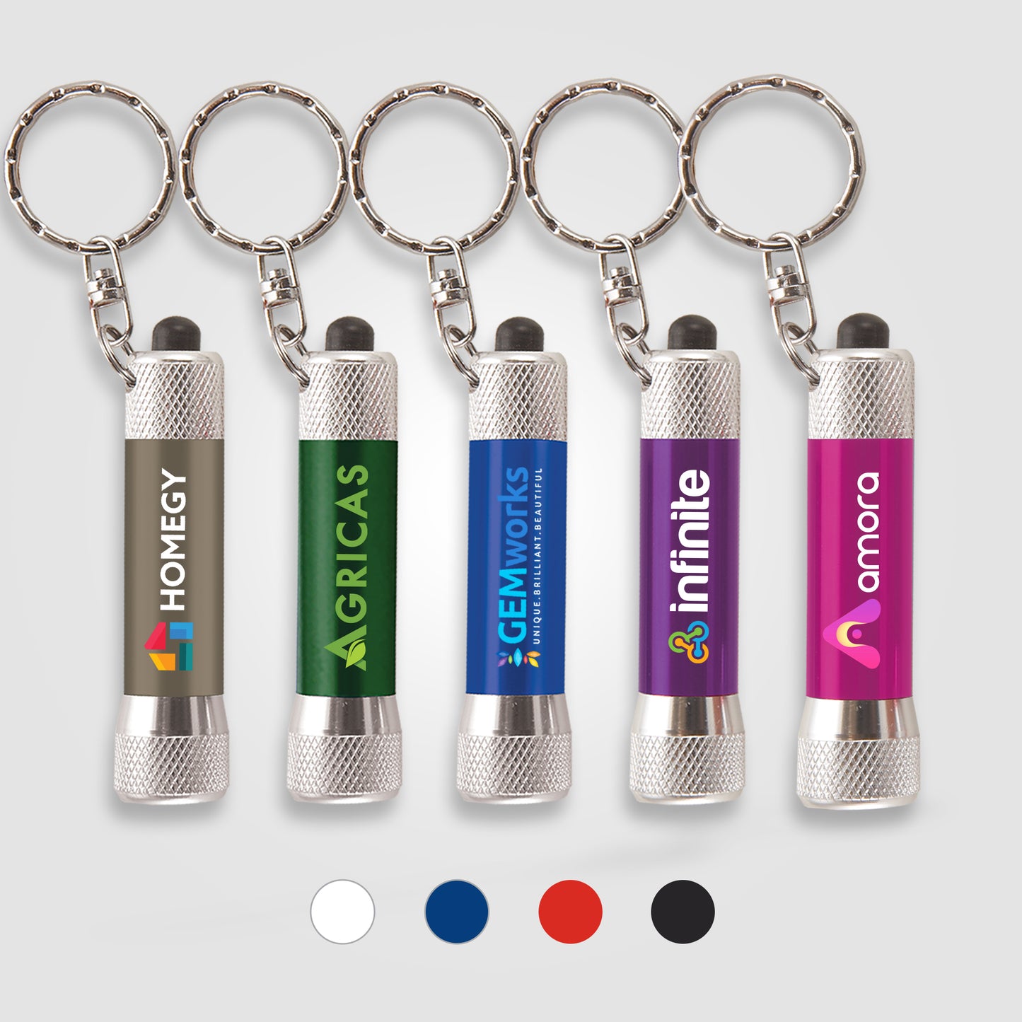 Chroma - LED Flashlight with Keyring - Full Color Imprint